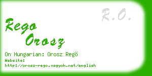 rego orosz business card